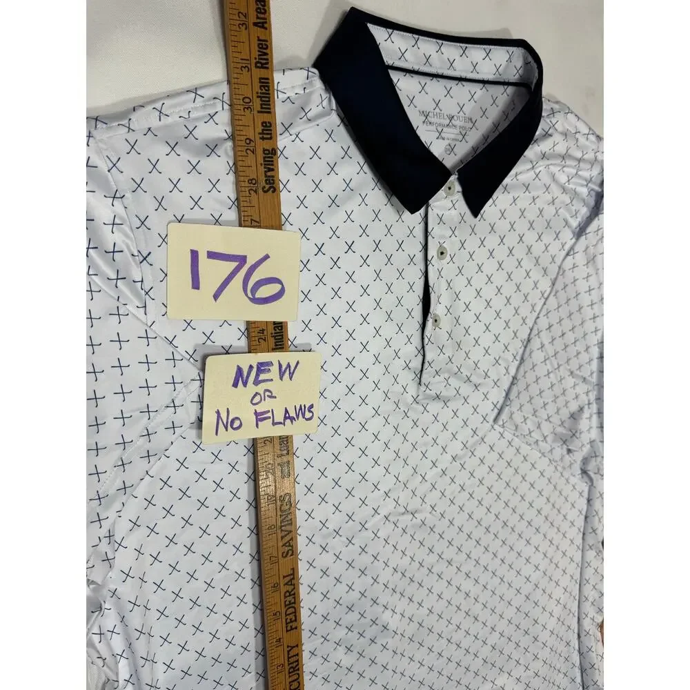 Michel Rouen Performance Polo Size 2Xl White Golf Club Print